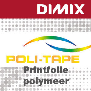 P6185 - Poli-Print 1003 PG- Wit glanzende polymere printfolie - Folie 7 jaar - 75 micron- Permanent grijze lijm met luchtkanalen